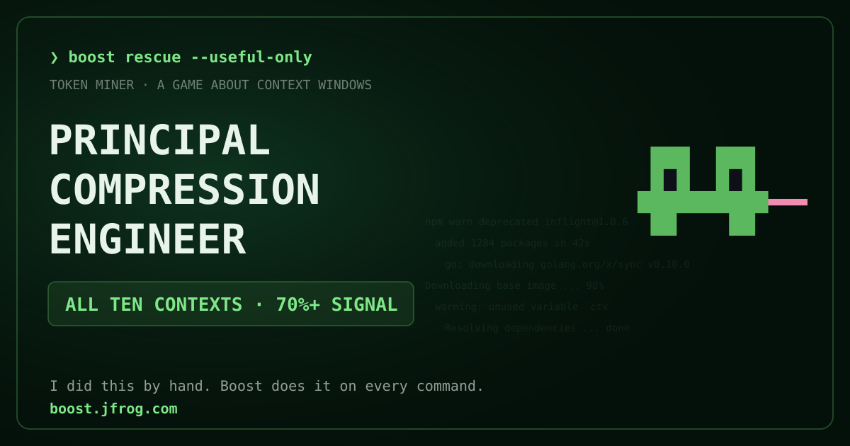 Token Miner rank card: Principal Compression Engineer